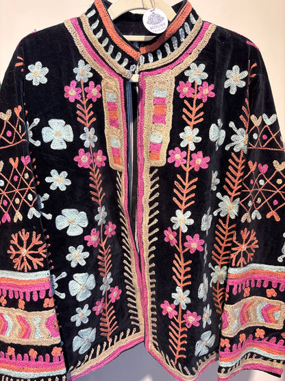 Fluwelen suzani jas kort