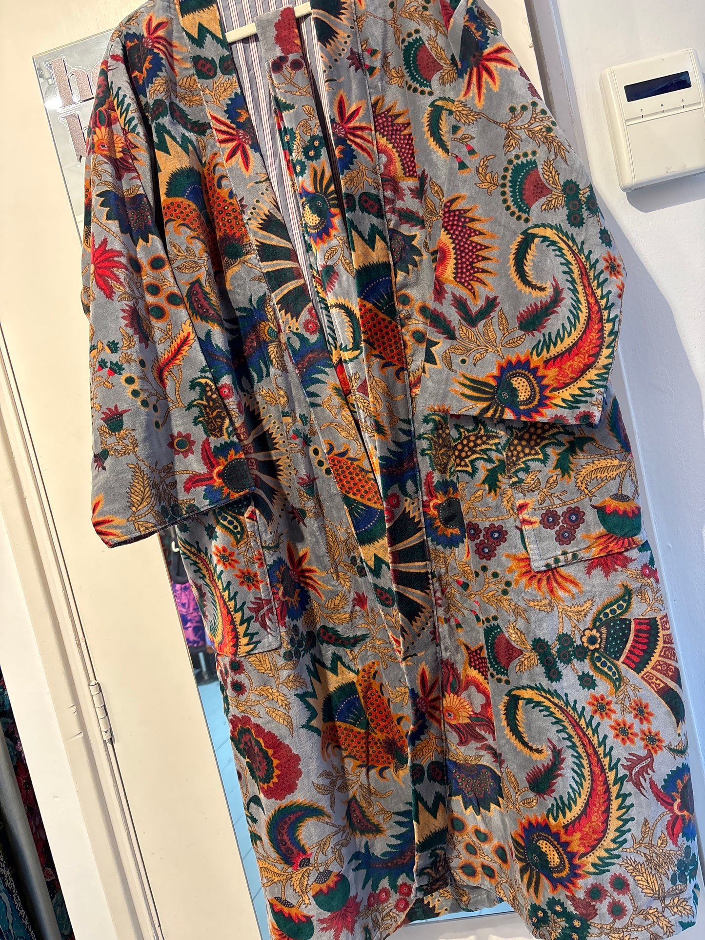 Lange fluwelen kimono