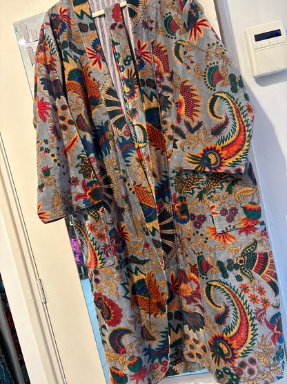 Lange fluwelen kimono