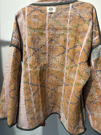 Kantha Blockprint jas-2 kanten