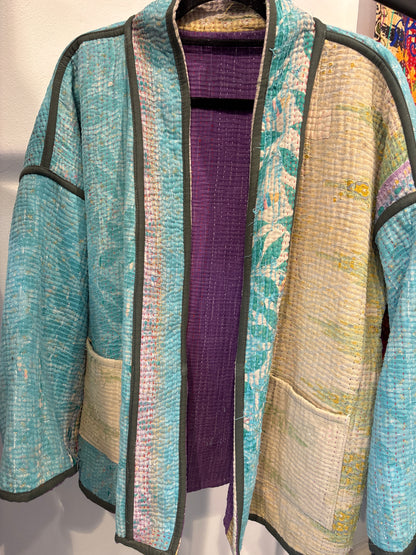Kantha Blockprint jas-2 kanten l