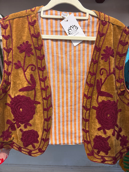 Gilet fluweel suzani-ruim