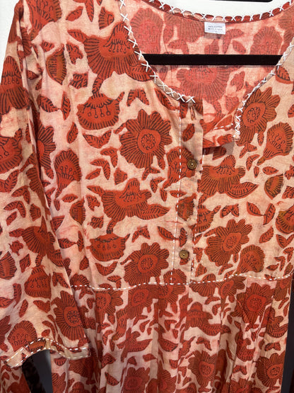 Blockprint jurk