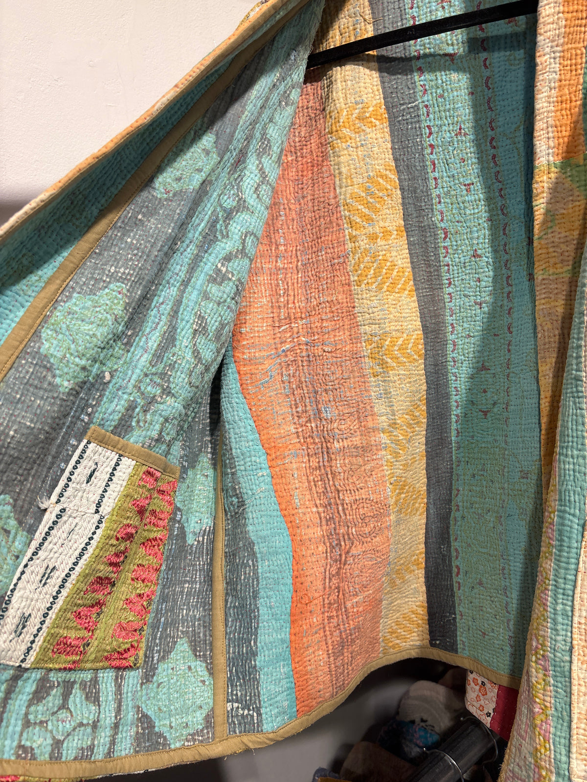 Kantha Blockprint jas-2 kanten l