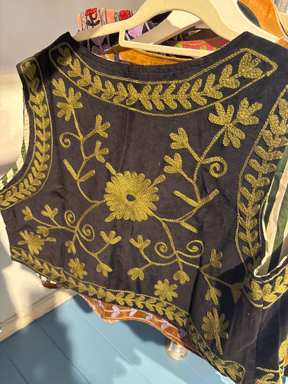 Gilet fluweel suzani-ruim