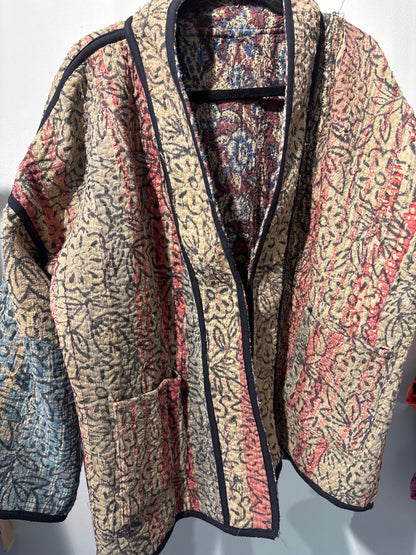 Kantha Blockprint jas-2 kanten