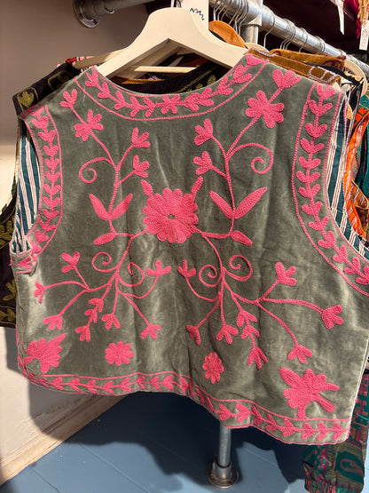 Gilet fluweel suzani-ruim
