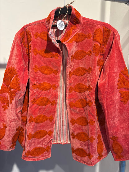 Fluwelen suzani jas kort