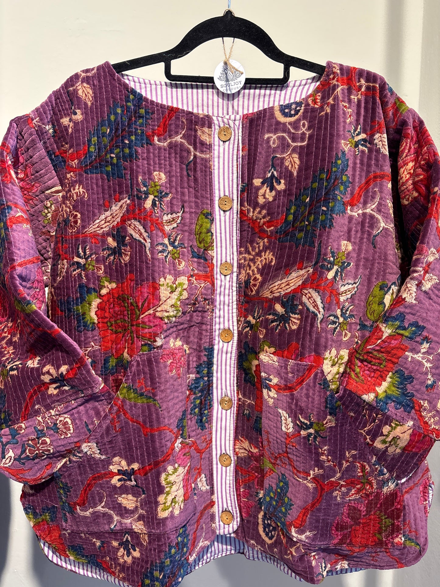 Fluweel ruim jasje met knopen