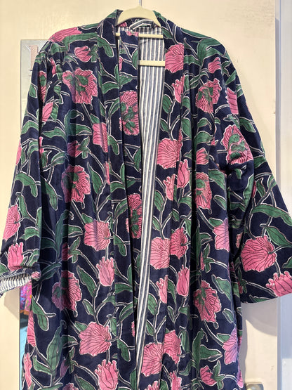 Lange fluwelen kimono