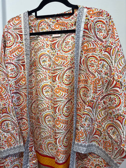 Recycled silk kimono lang