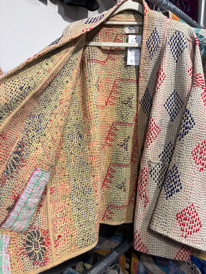 Kantha Blockprint jas-2 kanten l