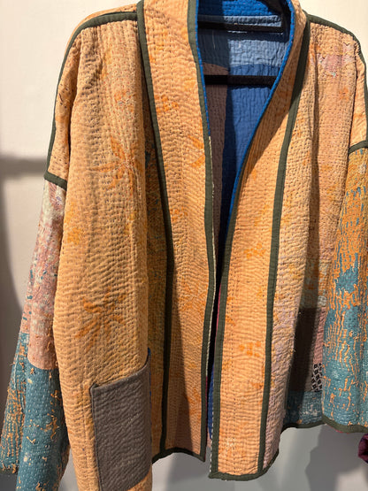 Kantha Blockprint jas-2 kanten