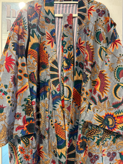 Lange fluwelen kimono
