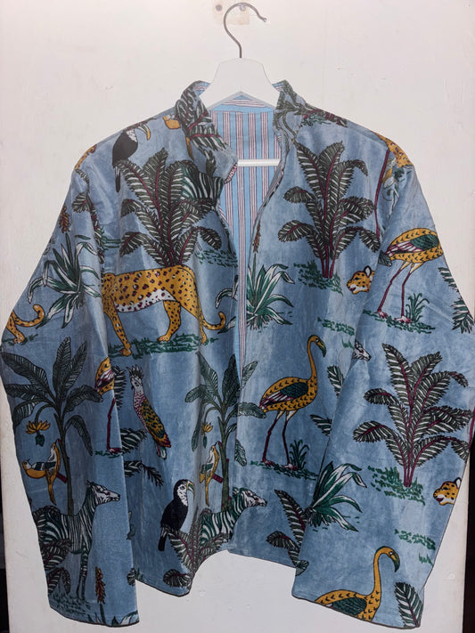 Fluweel jasje- dierprint1