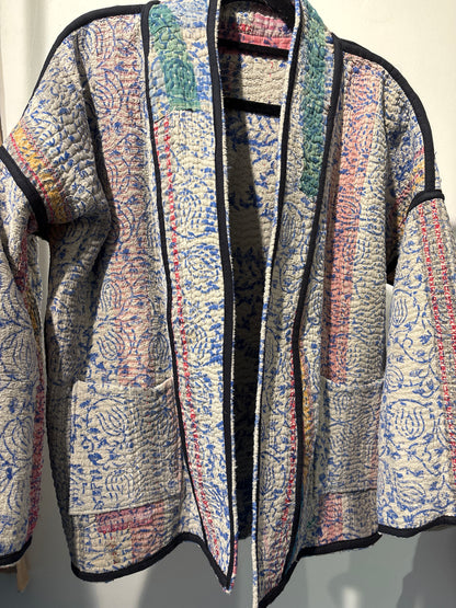 Kantha Blockprint jas-2 kanten