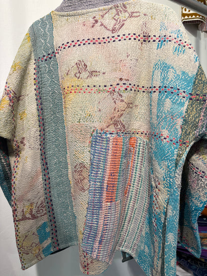Kantha Blockprint jas-2 kanten