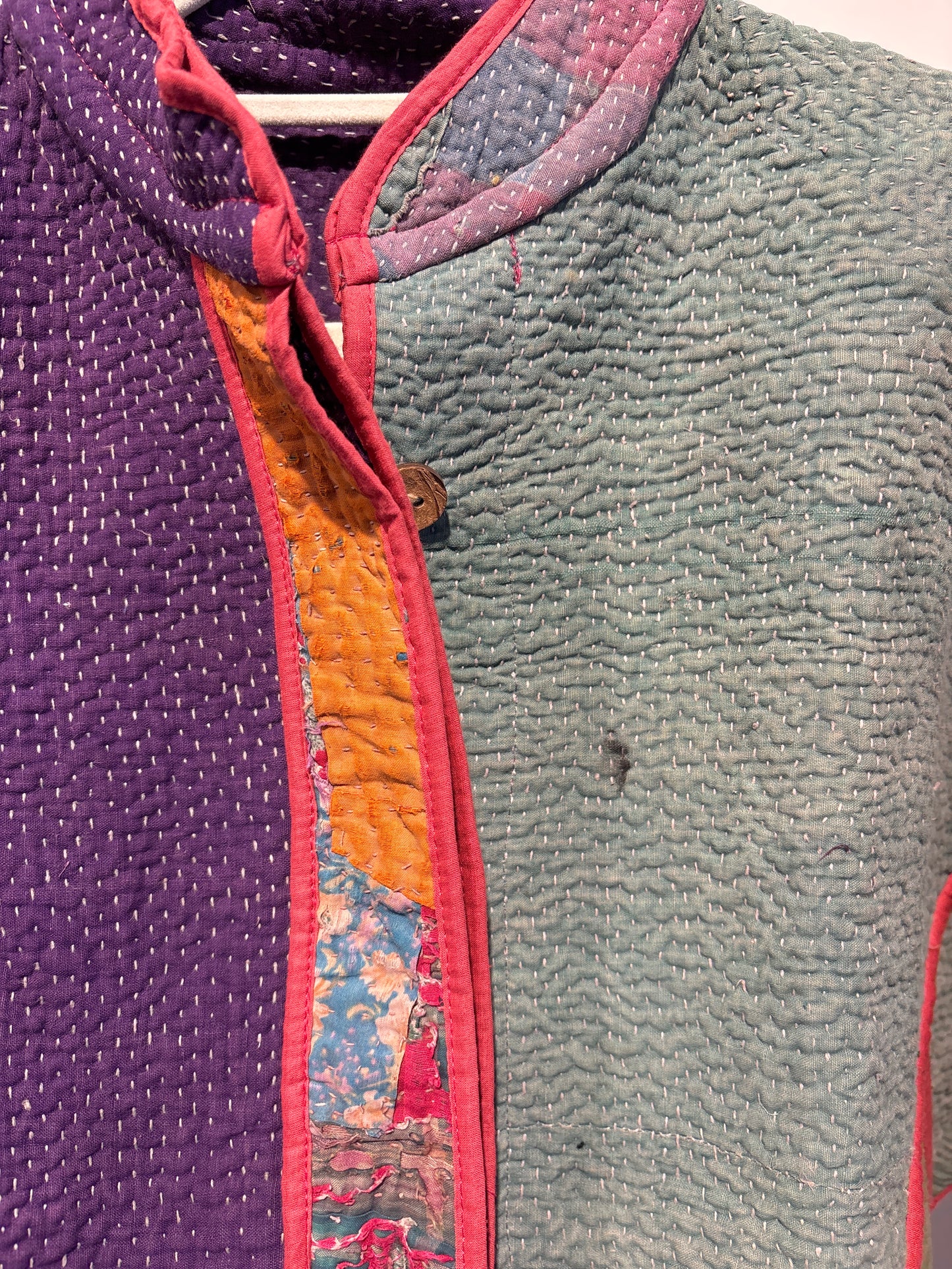 Kantha jas kort- 2 kanten