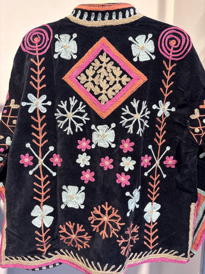 Fluwelen suzani jas kort