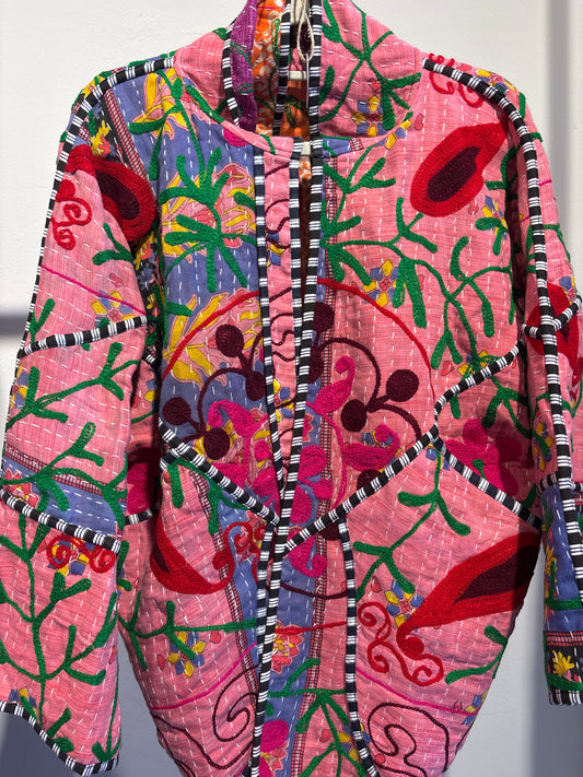 Kantha suzani jas kort, 2 kanten