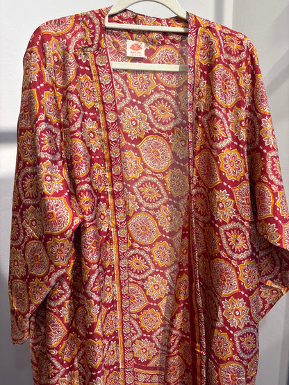 Recycled silk kimono lang