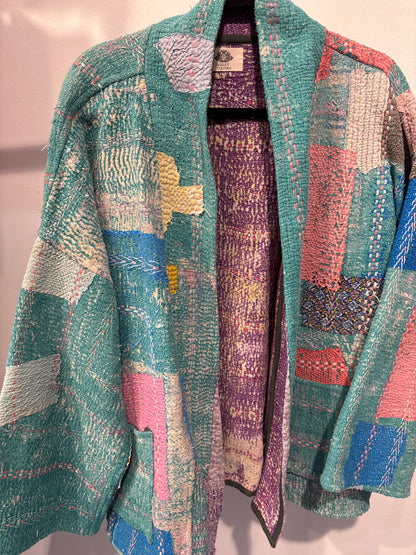 Kantha Blockprint jas-2 kanten