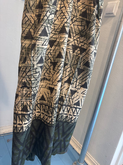 Blockprint katoenen jurk lang
