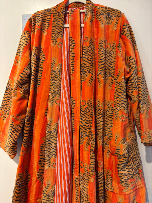 Lange fluwelen kimono