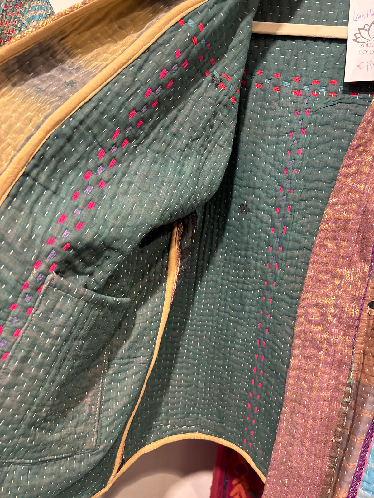 Kantha Blockprint jas-2 kanten