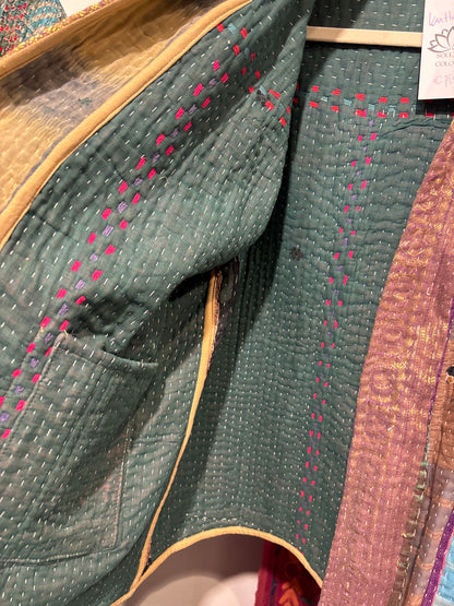 Kantha Blockprint jas-2 kanten