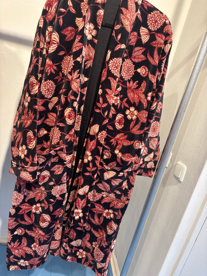 Lange fluwelen kimono