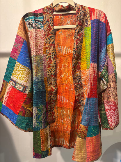 Zijden Kantha kimono jas
