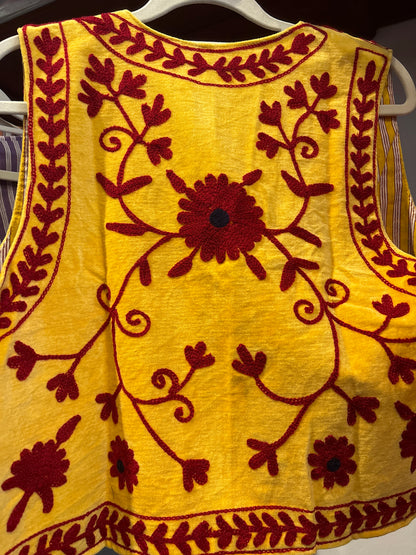 Gilet fluweel suzani