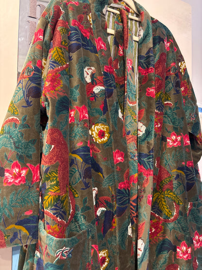Lange fluwelen kimono