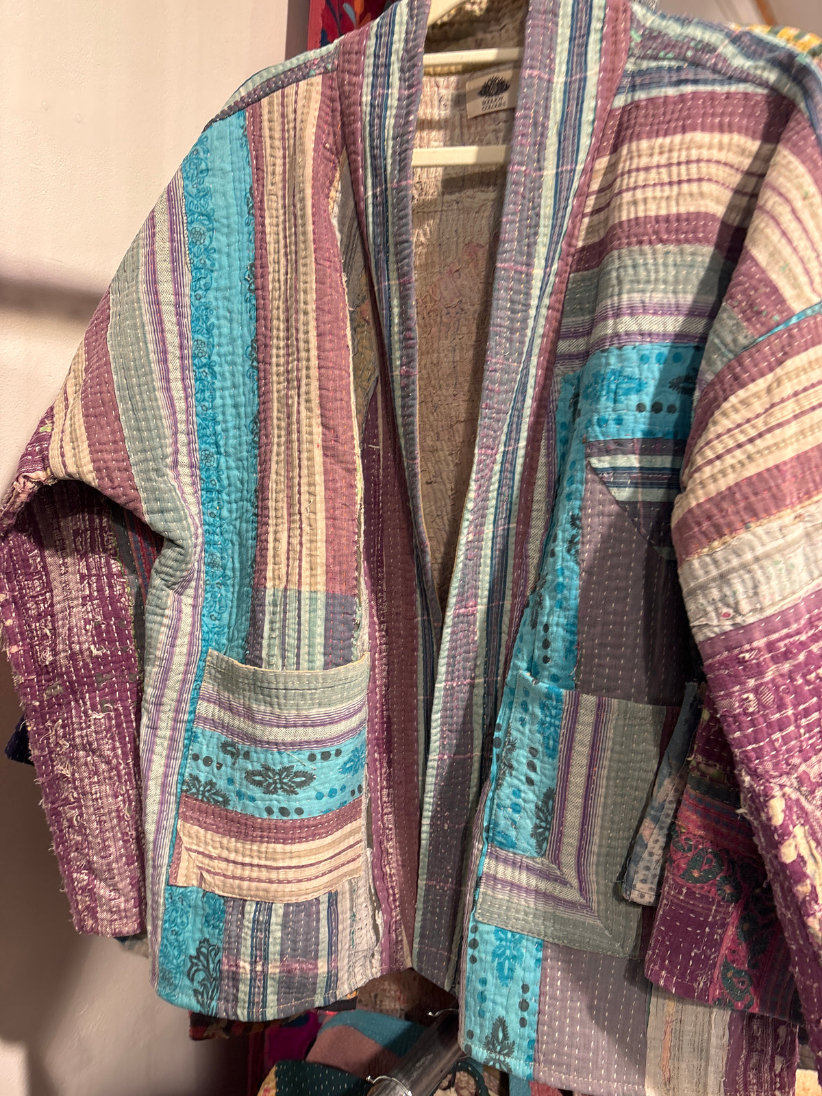 Kantha Blockprint jas-2 kanten