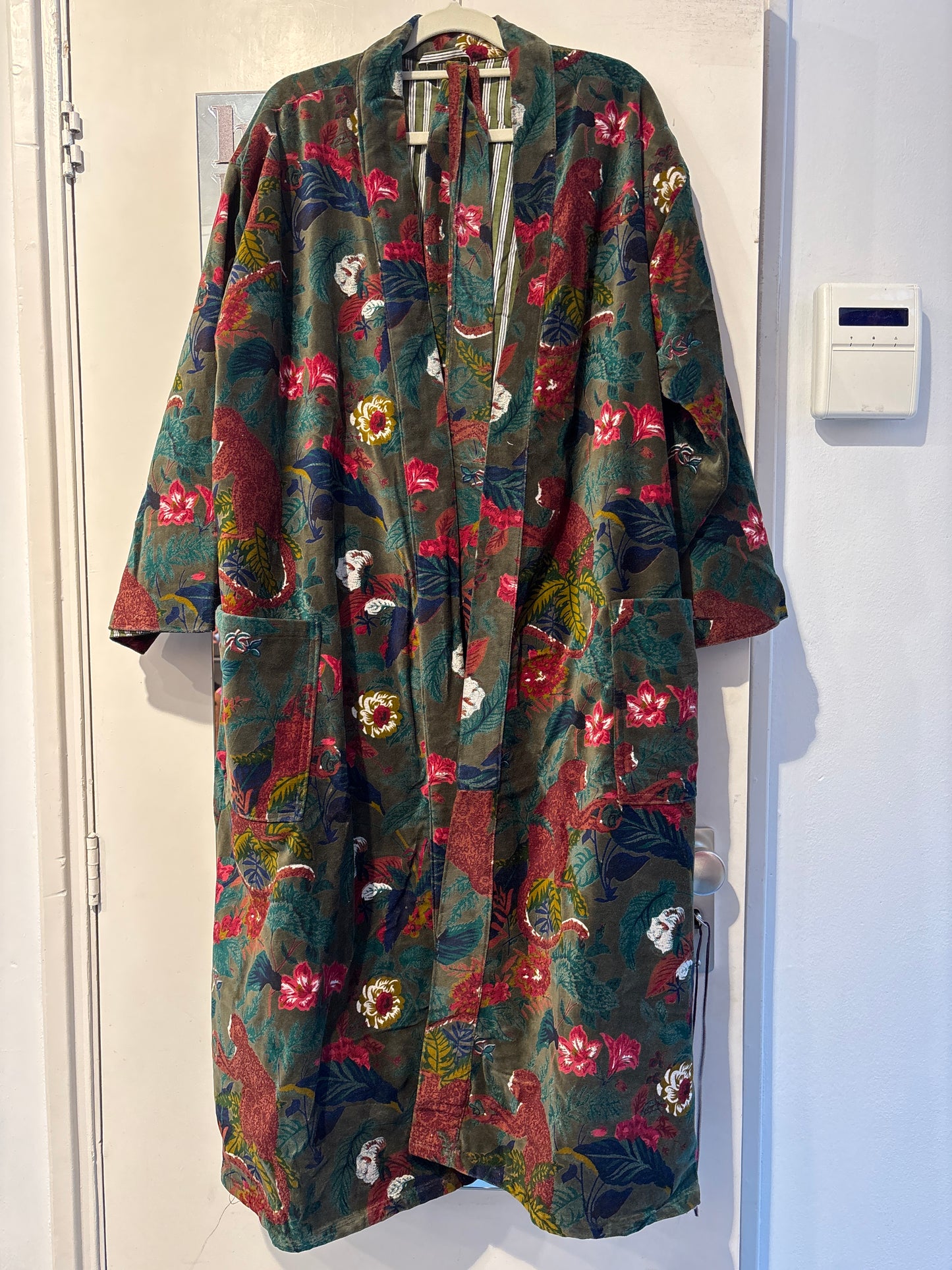 Lange fluwelen kimono