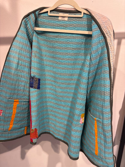 Kantha Blockprint jas-2 kanten