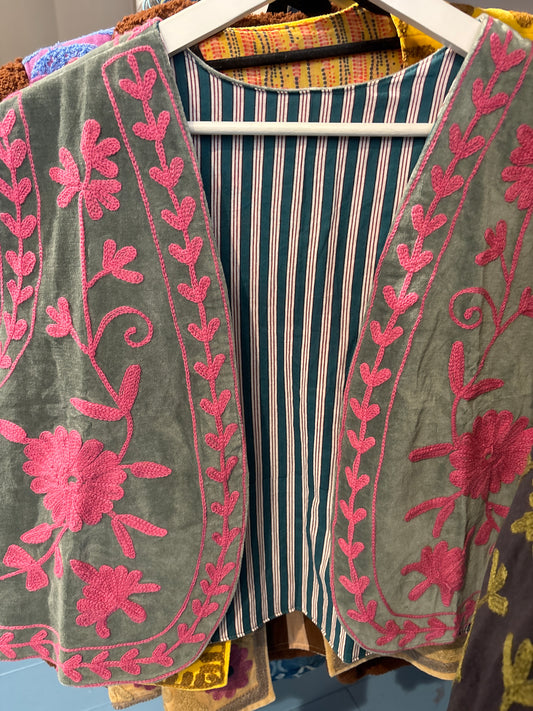 Gilet fluweel suzani-ruim