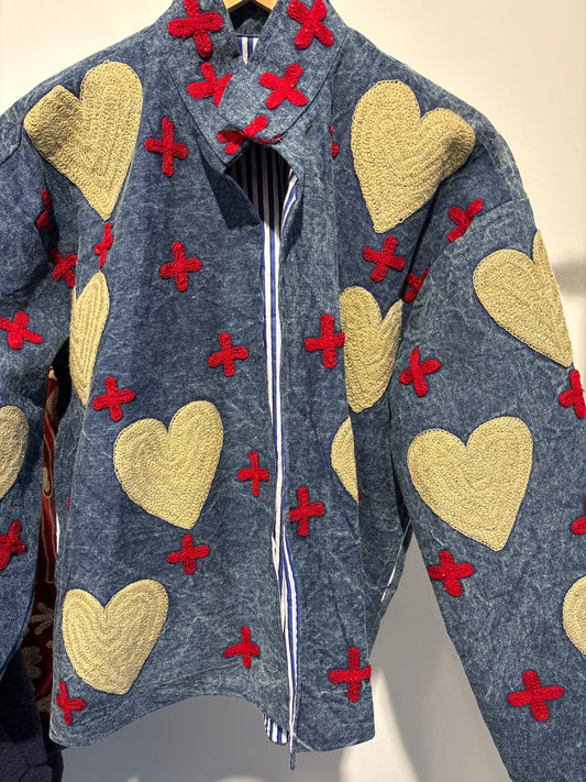 Denim harten jas kort