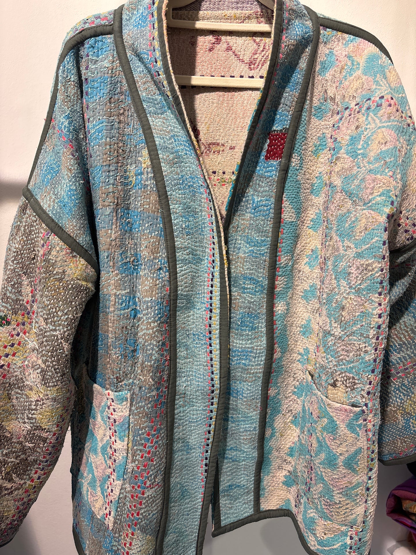 Kantha Blockprint jas-2 kanten