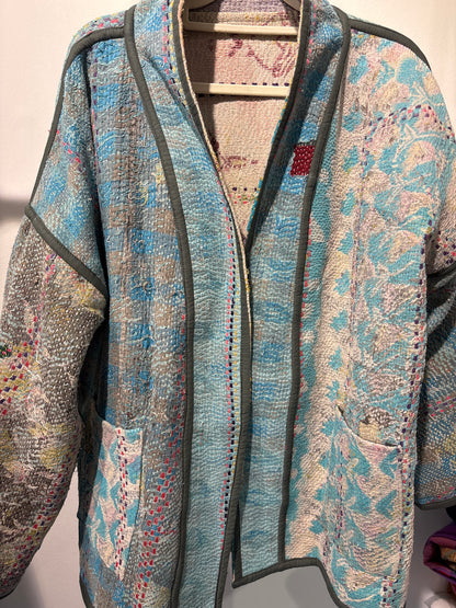 Kantha Blockprint jas-2 kanten