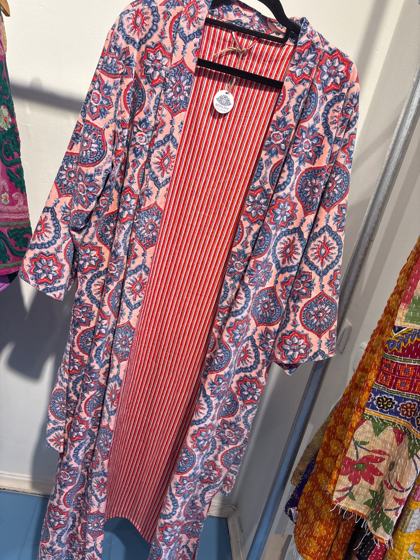 Lange fluwelen kimono