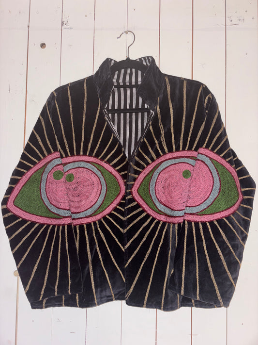 Fluwelen suzani kort-oog