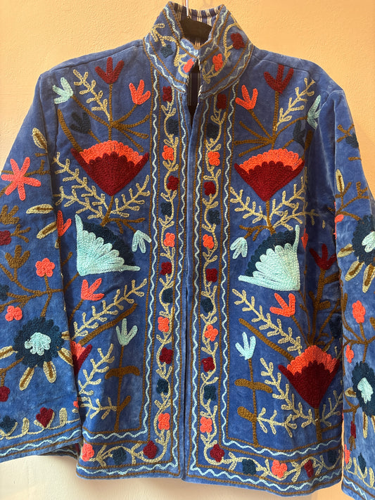 Fluwelen suzani jas kort