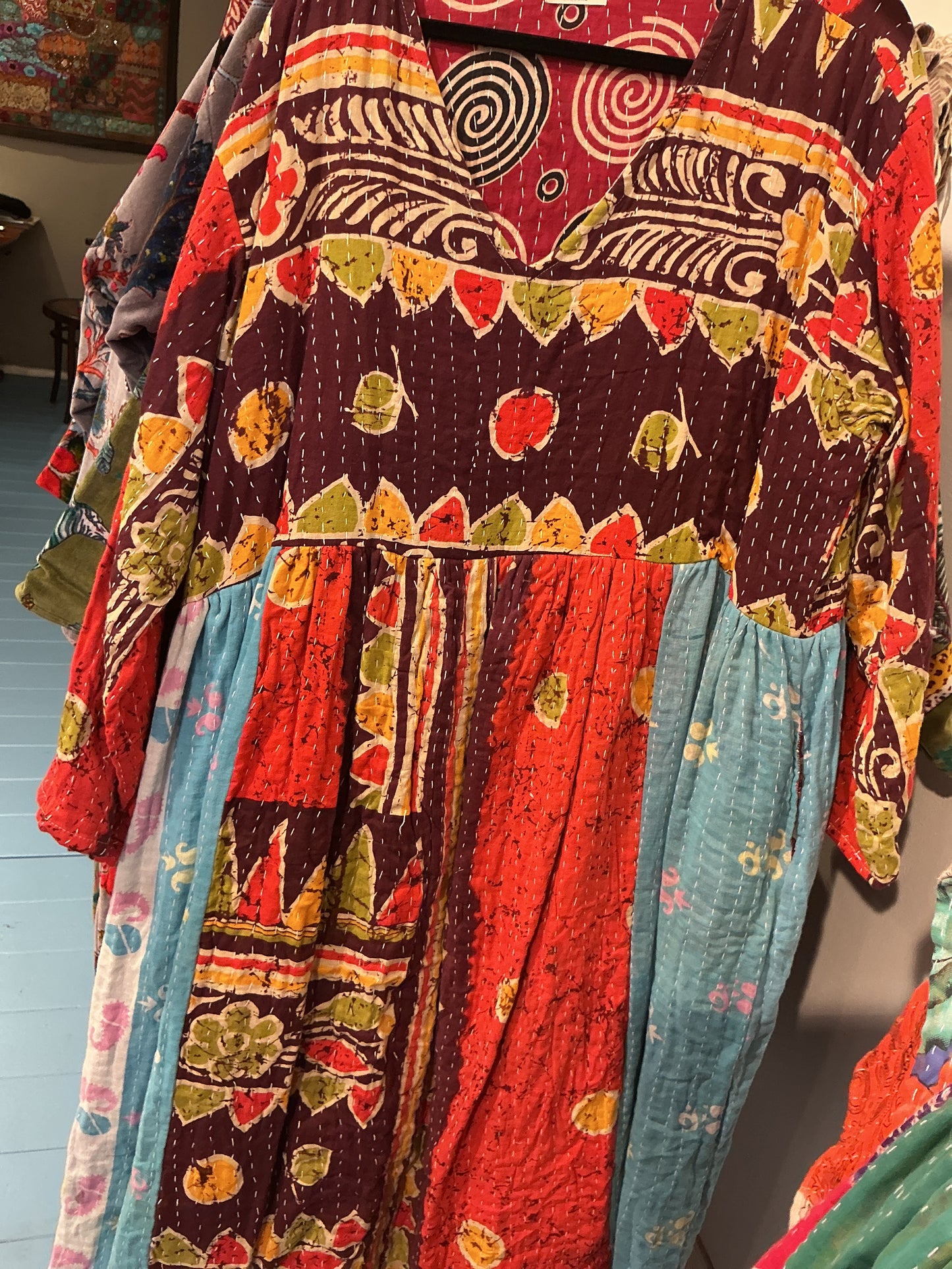 Kantha jurk lang- groot
