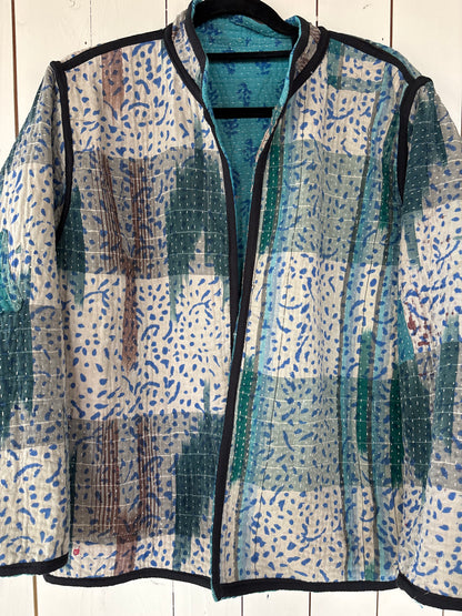 Kantha Blockprint jas - 2 kanten