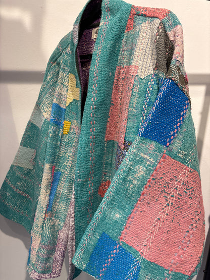 Kantha Blockprint jas-2 kanten