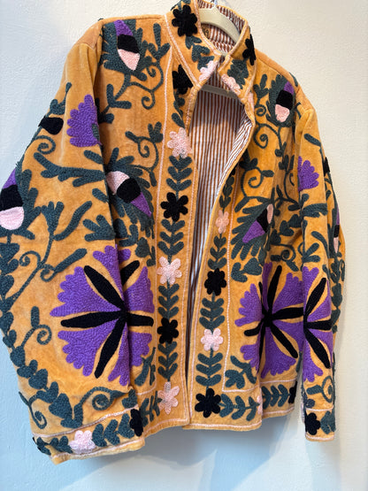 Fluwelen suzani jas kort