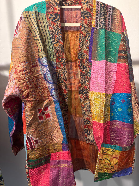 Zijden Kantha kimono jas