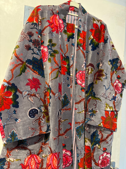 Lange fluwelen kimono